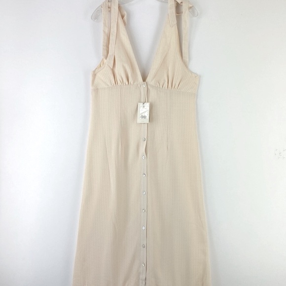 TULAROSA Oakley Button Front Dress in Cream Size L - Picture 4 of 9